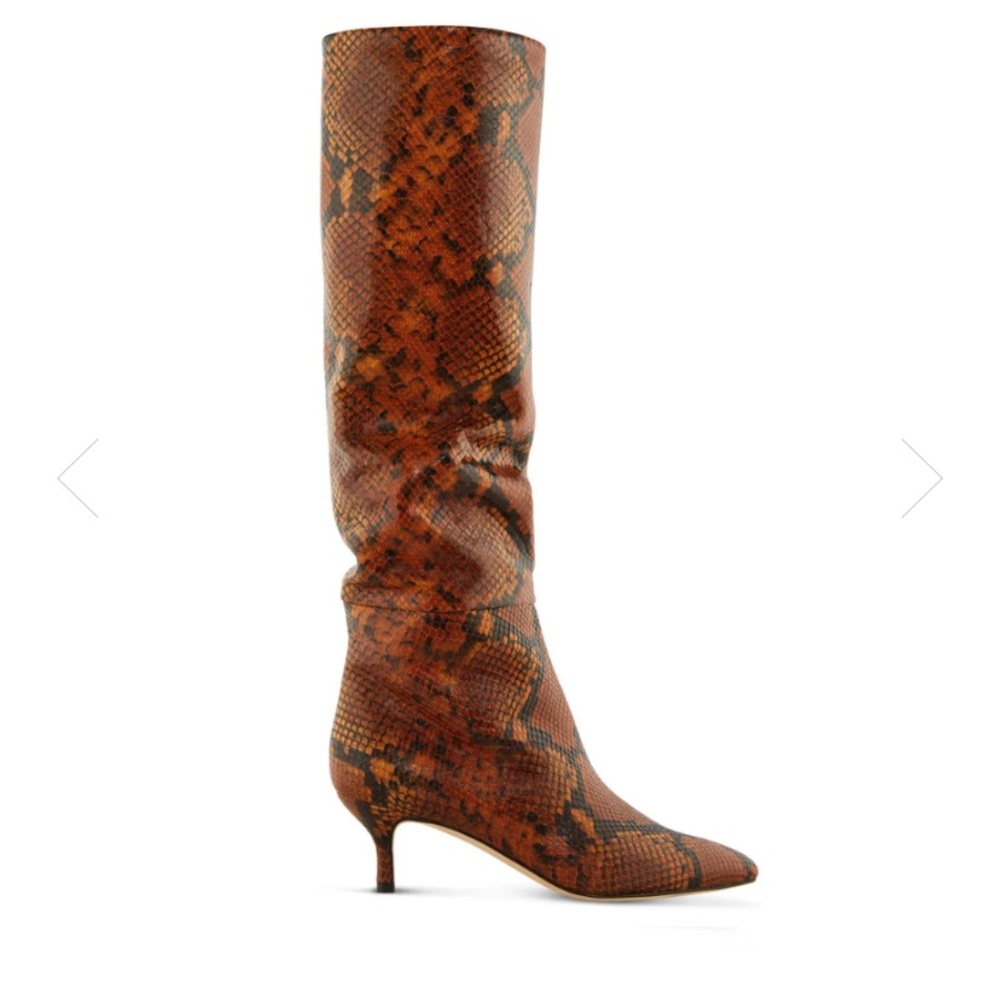 NEIL J RODGERS LEATHER SNAKESKIN EVA SLOUCH BOOT SIZE 5.5